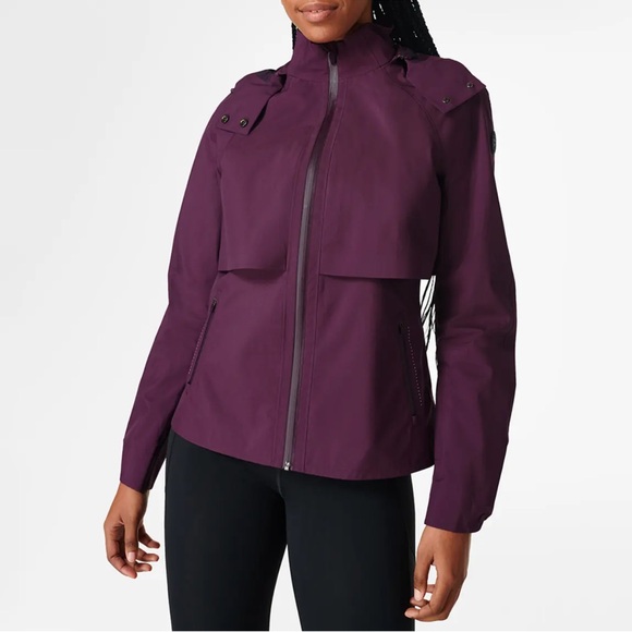 Sweaty Betty Fast Track Midnight Cherry Purple Light Performance Running Jacket - Picture 1 of 11